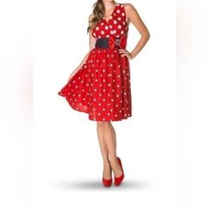 Disney Parks Authentic original Minnie Red Polka Dot women’s dress sz large